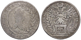 ESTERE - AUSTRIA - Maria Teresa e Francesco I (1740-1765) - 20 Kreuzer 1765 Kr. 1813 AG

Status: meglio di MB