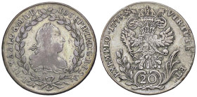 ESTERE - AUSTRIA - Giuseppe II (con la madre Maria Teresa) (1765-1780) - 20 Kreuzer 1778 AG Da incastonatura

Status: meglio di MB