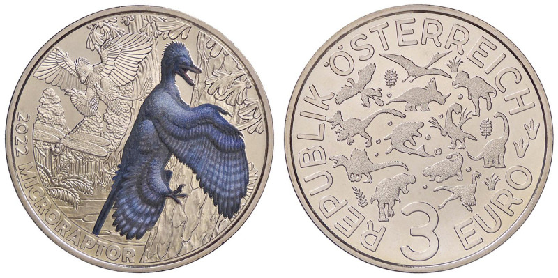 ESTERE - AUSTRIA - Seconda Repubblica (1945) - 3 Euro 2022 - Microraptor NI

S...