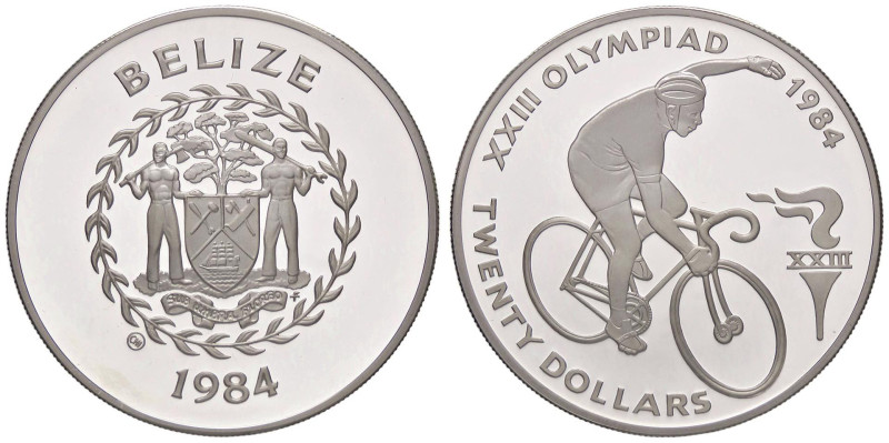 ESTERE - BELIZE - Elisabetta II (1952-2022) - 20 Dollari 1984 - Olimpiadi, Cicli...