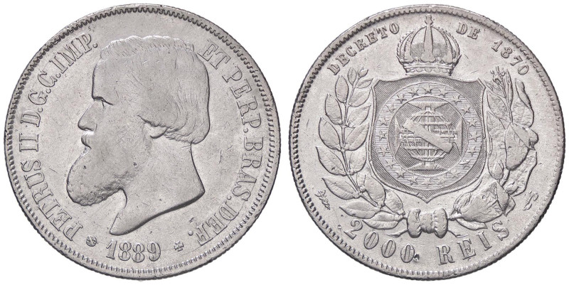 ESTERE - BRASILE - Pedro II (1831-1889) - 2.000 Reis 1889 Kr. 485 AG

Status: ...