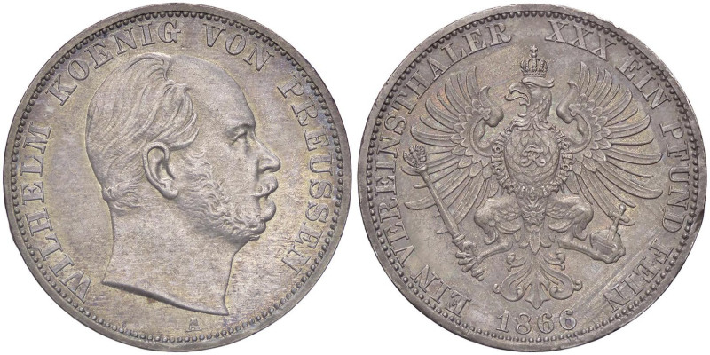 ESTERE - GERMANIA - PRUSSIA - Guglielmo I (1861-1888) - Tallero 1866 A Kr. 494.1...