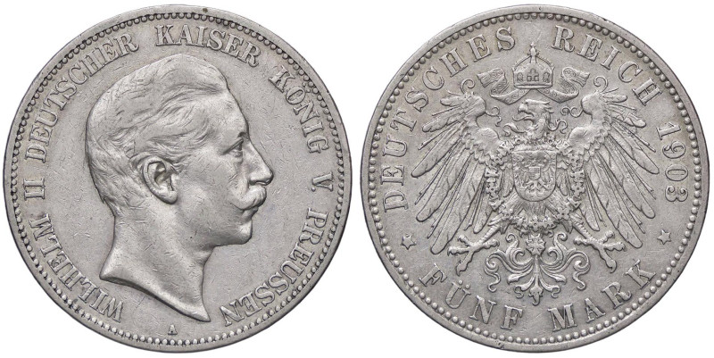 ESTERE - GERMANIA - PRUSSIA - Guglielmo II (1888-1918) - 5 Marchi 1903 A Kr. 523...