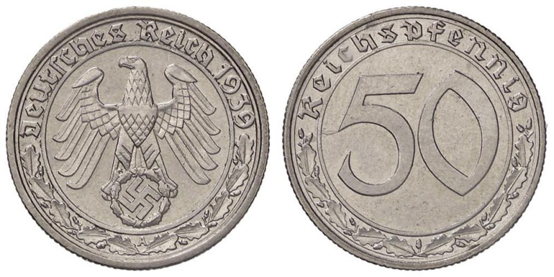 ESTERE - GERMANIA - Terzo Reich (1933-1945) - 50 Pfennig 1939 A Kr. 95 NI Con sv...