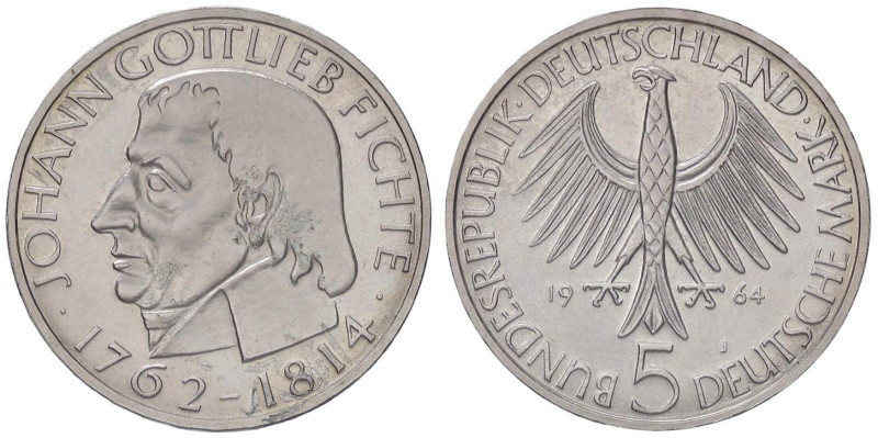 ESTERE - GERMANIA - Repubblica Federale (1949) - 5 Marchi 1964 - Fichte Kr. 118....