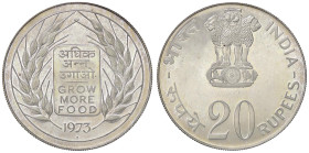 ESTERE - INDIA - Repubblica - 20 Rupie 1973 Kr. 240 AG

Status: qFDC