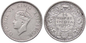 ESTERE - INDIA BRITANNICA - Giorgio VI (1936-1952) - Quarto di Rupia 1940 Kr. 544a AG

Status: BB-SPL