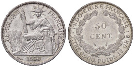 ESTERE - INDOCINA FRANCESE - Terza Repubblica (1870-1940) - 50 Cents 1936 Kr. 4a.2 AG

Status: SPL