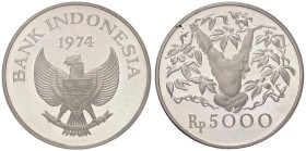 ESTERE - INDONESIA - Repubblica - 5.000 Rupie 1974 - Conservazione della specie Kr. 40 AG

Status: FS