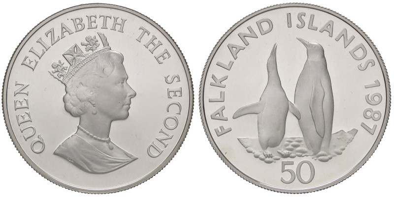 ESTERE - ISOLE FALKLAND - Elisabetta II (1952-2022) - 50 Pence 1987 Kr. 25a AG
...