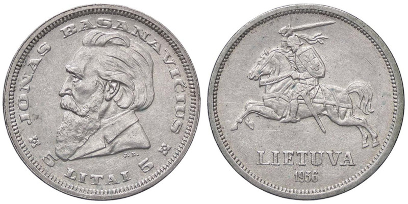 ESTERE - LITUANIA - Repubblica - 5 Litai 1936 Kr. 82 AG

Status: qSPL