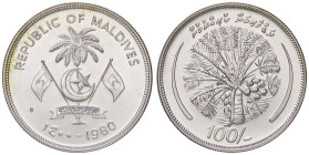 ESTERE - MALDIVE - Repubblica - 100 Rufiyaa 1980 - FAO Kr. 63 AG

Status: FS