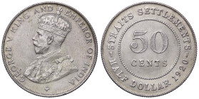 ESTERE - MALESIA - STRAITS SETTLEMENTS - Giorgio V (1910-1936) - 50 Cents 1920 Kr. 35.1 AG Segnetti

Status: bello SPL