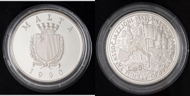 ESTERE - MALTA - Repubblica - 5 Liri 1990 - 20° anniversario del concordato con l'Europa AG In confezione

Status: FS