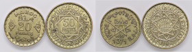 ESTERE - MAROCCO - Mohammed V (1927-1962) - 50 Franchi 1371 (1952) BT Assieme a 20 franchi - Lotto di 2 monete

Status: med. SPL