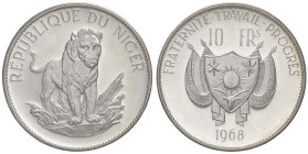 ESTERE - NIGER - Repubblica - 10 Franchi 1968 - Leone Kr. 8.1 AG 1.000 pezzi coniati Qualche segnetto

Status: FS