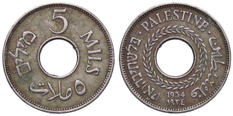 ESTERE - PALESTINA - Occupazione Inglese (1927-1948) - 5 Mils 1934 Kr. 3 NC NI
...