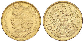 ESTERE - POLONIA - Repubblica (1919-1939) - 10 Zloty 1925 Kr. 32 (AU g. 3,22)900° Anniversario Polonia

Status: FDC