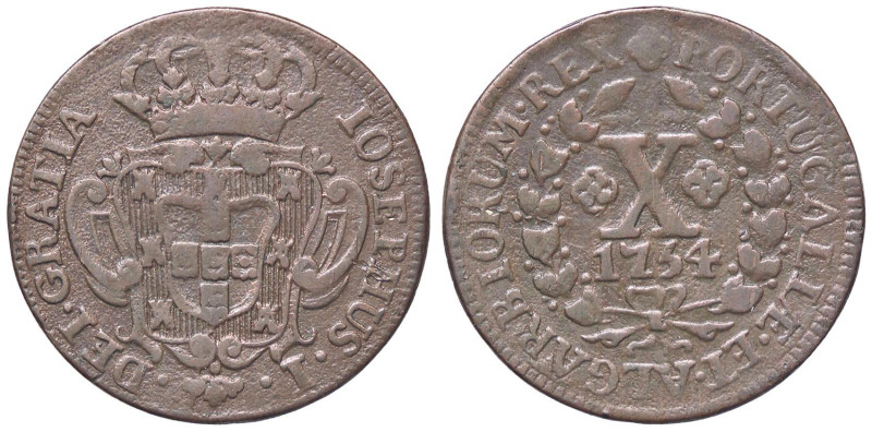 ESTERE - PORTOGALLO - Jose I (1750-1777) - 10 Reis 1754 Kr. 243.2 CU

Status: ...