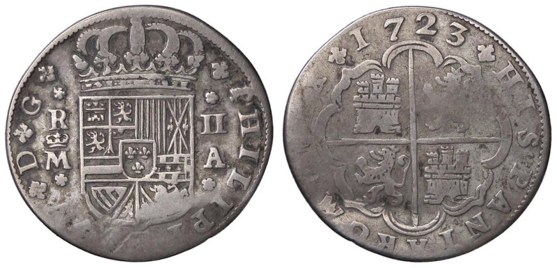 ESTERE - SPAGNA - Filippo V (1700-1746) - 2 Reales 1723 A Kr. 296 AG

Status: ...