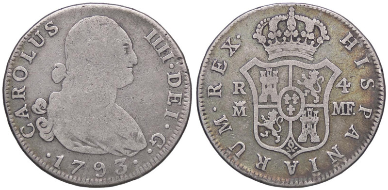 ESTERE - SPAGNA - Carlo IV (1788-1808) - 4 Reales 1793 MF Kr. 431.1 AG

Status...