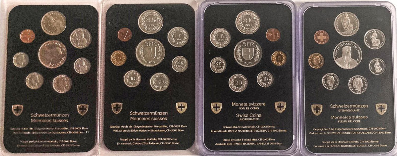 ESTERE - SVIZZERA - Confederazione - Serie 1980-1985-1995-1996 Lotto di 4 confez...