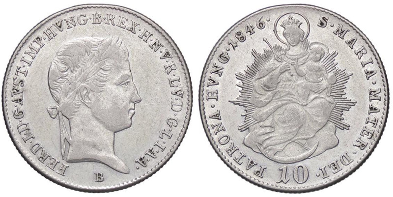 ESTERE - UNGHERIA - Ferdinando I (1835-1848) - 10 Krajczar 1846 Kr. 421 AG

St...