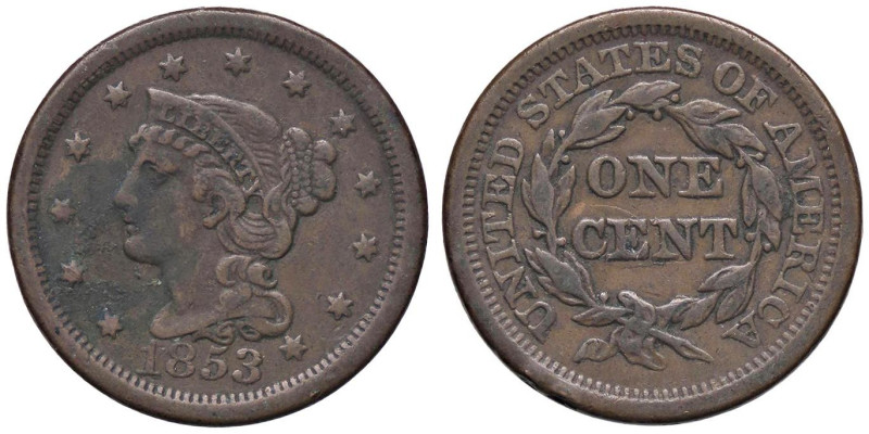 ESTERE - U.S.A. - Cent 1853 - Braided hair CU

Status: BB