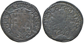Rame Pontificio da Alessandro VIII a Clemente XII, parte II - BOLOGNA - Alessandro VIII (1689-1691) - Mezzo bolognino 1690 CNI 13; Munt. 41 (tipo) R (...