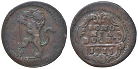 Rame Pontificio da Alessandro VIII a Clemente XII, parte II - BOLOGNA - Clemente XI (1700-1721) - Quattrino 1715 Munt. 223 (CU g. 1,87)

Status: BB