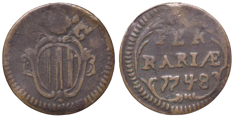 ZECCHE ITALIANE - FERRARA - Benedetto XIV (1740-1758) - Quattrino 1748 Munt. 416...