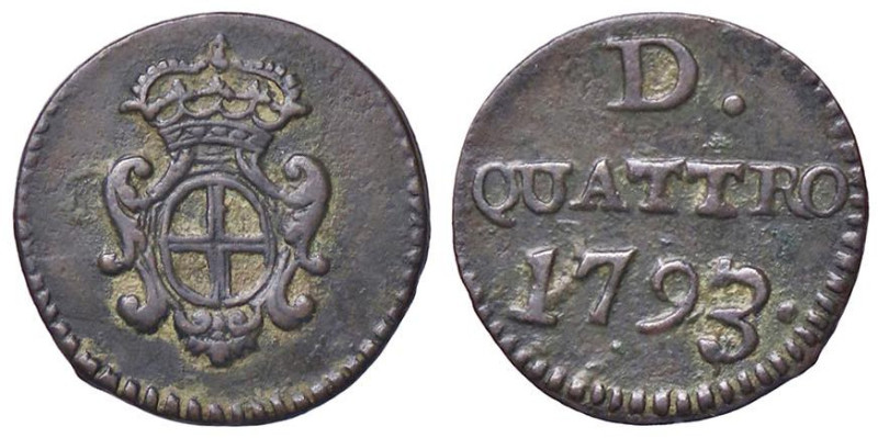 ZECCHE ITALIANE - GENOVA - Dogi Biennali (terza fase, 1637-1797) - 4 Denari 1793...