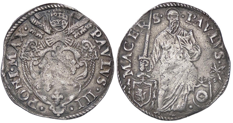 ZECCHE ITALIANE - MACERATA - Paolo III (1534-1549) - Giulio CNI 34; Munt. 144 R ...