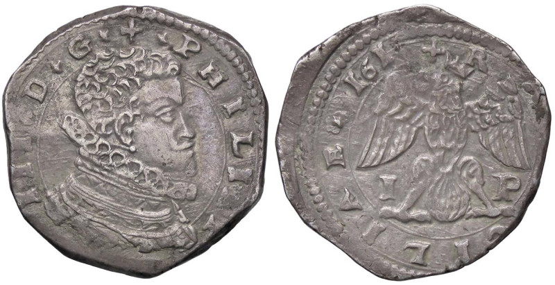 ZECCHE ITALIANE - MESSINA - Filippo III (1598-1621) - 4 Tarì 1611 Spahr 26/27; M...