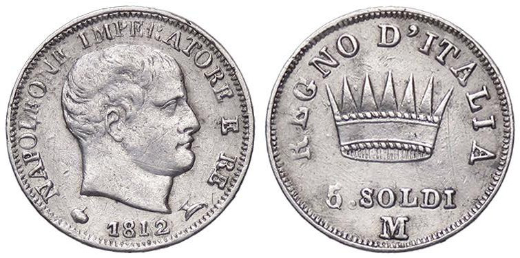 ZECCHE ITALIANE - MILANO - Napoleone I, Re d'Italia (1805-1814) - 5 Soldi 1812 P...