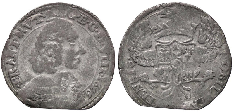 ZECCHE ITALIANE - MODENA - Francesco I d'Este (1629-1658) - Mezza lira 1656 CNI ...