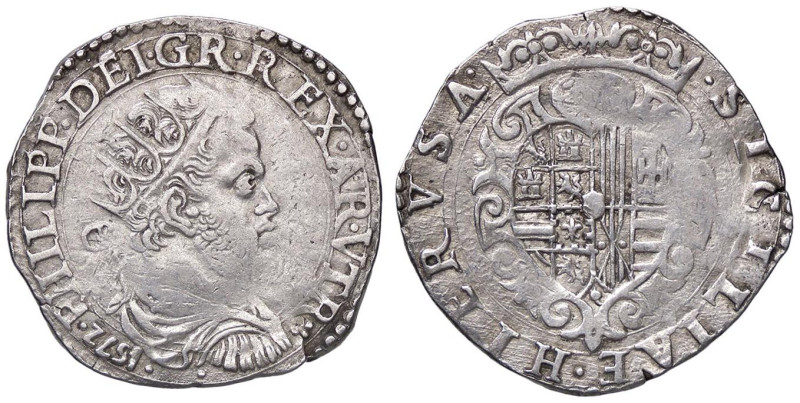 ZECCHE ITALIANE - NAPOLI - Filippo II (1554-1598) - Tarì 1572 P.R. 27; MIR 176/1...