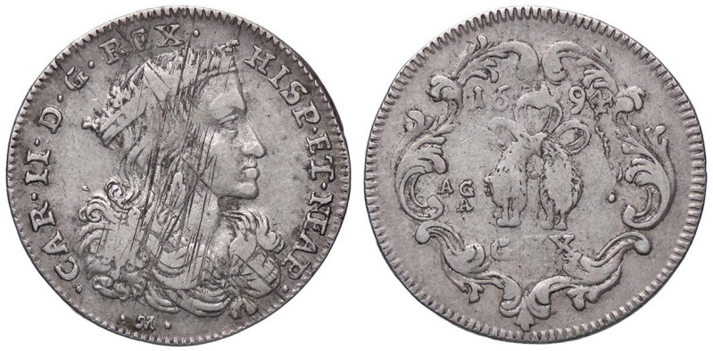 ZECCHE ITALIANE - NAPOLI - Carlo II, secondo periodo (1675-1700) - Tarì 1694 P.R...