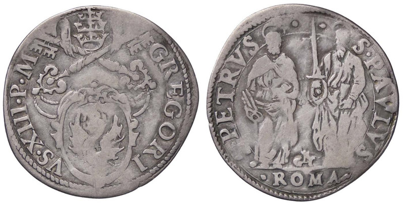 ZECCHE ITALIANE - ROMA - Gregorio XIII (1572-1585) - Giulio (AG g. 2,9)

Statu...