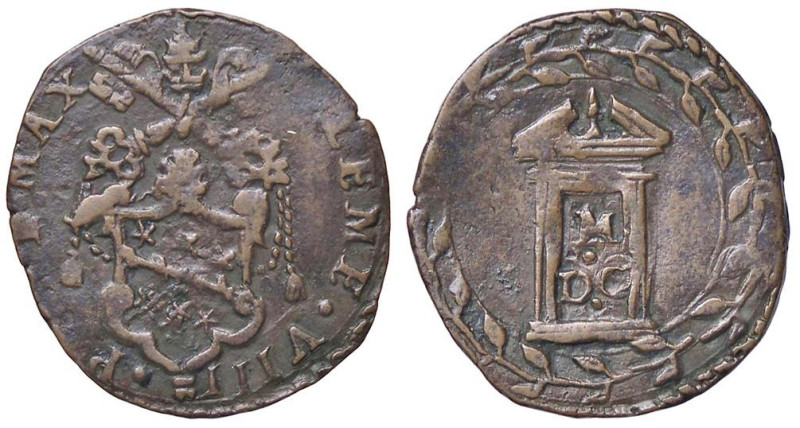 ZECCHE ITALIANE - ROMA - Clemente VIII (1592-1605) - Quattrino 1600 CNI 90; Munt...