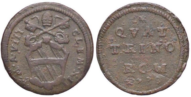 ZECCHE ITALIANE - ROMA - Clemente XII (1730-1740) - Quattrino 1738 A. VIII CNI 1...