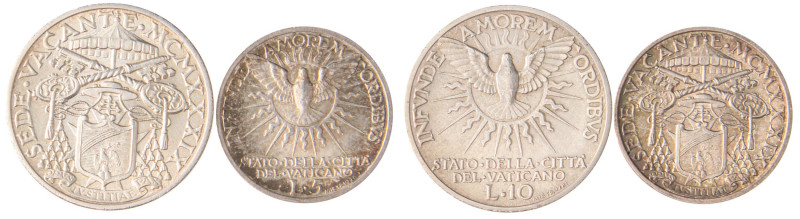 ZECCHE ITALIANE - ROMA - Sede Vacante (1939) - 10 e 5 Lire 1939 Mont. 505 e 506 ...