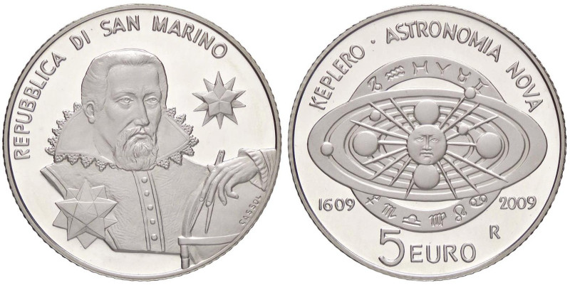 ZECCHE ITALIANE - SAN MARINO - Monetazione Euro - 5 Euro 2009 - Keplero AG In co...