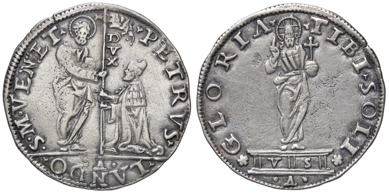 ZECCHE ITALIANE - VENEZIA - Pietro Lando (1539-1545) - Mocenigo Pao. 5 R (AG g. ...