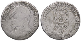 SAVOIA - Emanuele Filiberto (1553-1580) - Testone 1559 MIR 508; Biaggi 427 RRRR (AG g. 8,62)I tipo

Status: B/MB+