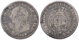 SAVOIA - Carlo Emanuele III (1730-1773) - Quarto di scudo 1757 Mont. 193 R (AG g. 8,29)

Status: MB
