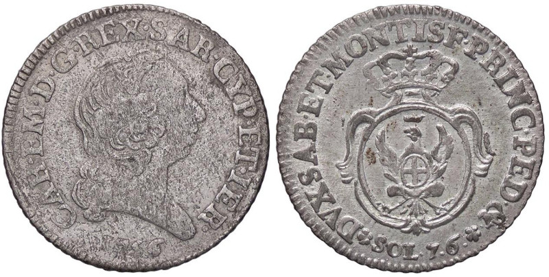 SAVOIA - Carlo Emanuele III (1730-1773) - 7,6 soldi 1756 Mont. 214 MI

Status:...