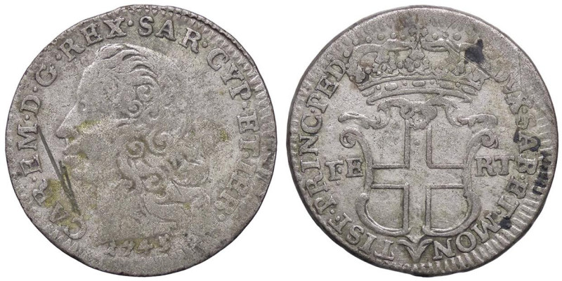 SAVOIA - Carlo Emanuele III (1730-1773) - 5 Soldi 1745 Mont. 97 NC MI

Status:...