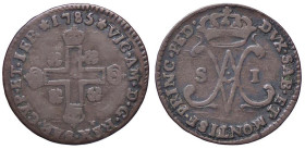 SAVOIA - Vittorio Amedeo III (1773-1796) - Soldo 1785 Mont. 407 MI

Status: qBB