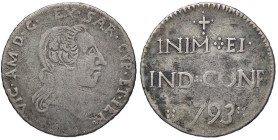 SAVOIA - Vittorio Amedeo III (1773-1796) - Reale 1793 MIR 1006b RRR MI

Status: MB+/qBB
